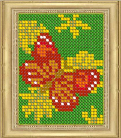 «Светлица» набор для вышивания бисером ЛК006 «Бабочка» бисер Чехия 6*7,5см (1шт) цвет:ЛК006