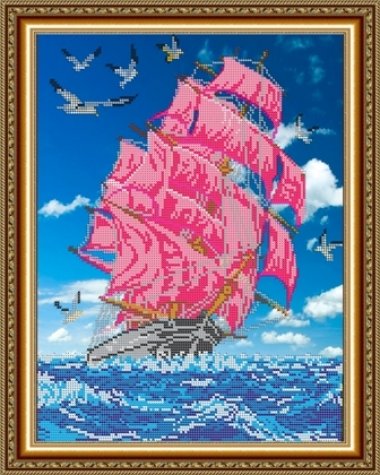 Картина из страз «Корабль»  (1шт) цвет:ДК-301