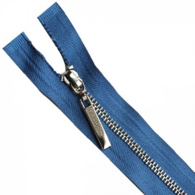 Молния Fashion-S "металл" никель тип 5-1 разъемная 55см (1шт) цвет:557-яр.голубой