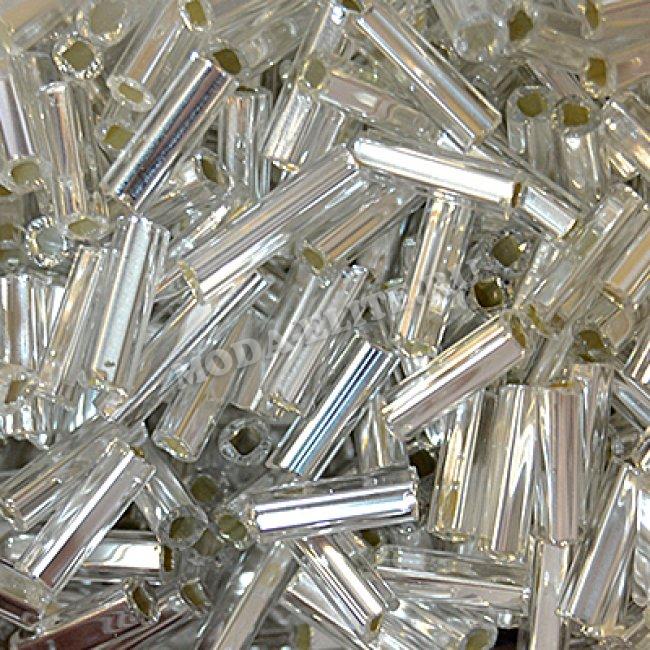 Стеклярус "PRECIOSA" Transparent - Silver Lined 2" (46-50гр) цвет:78102(кр)