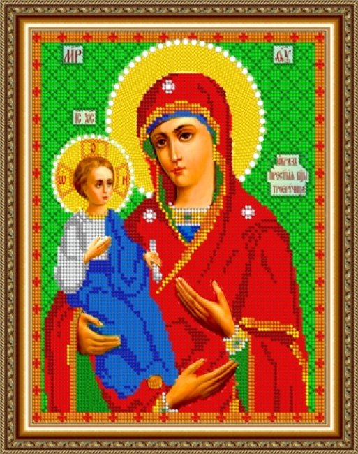 «Светлица» рисунок на ткани для вышивания бисером 406Р «Прсв.Богородица Троеручица» 19*24см (1шт) цвет:406Р