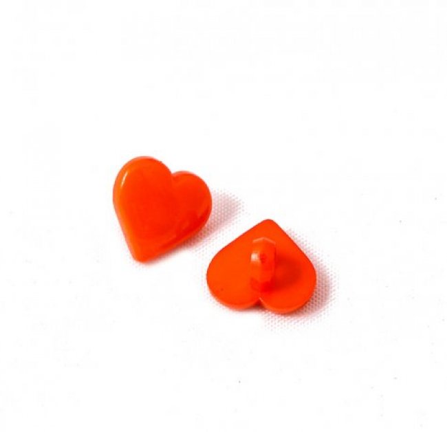 Пуговица на ножке "Сердечко" 13*12мм (10шт) цвет:849-оранжевый