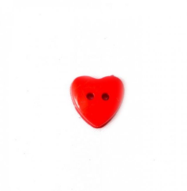 Пуговица "Сердце" 15*14мм на 2 прокола (10шт) цвет:820-красный