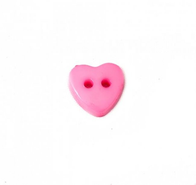 Пуговица "Сердце" 13*12мм на 2 прокола (10шт) цвет:513-розовый