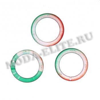 Бусины пластик SA073 "Кольцо" d 25мм (10шт) цвет:Y09-красный/зеленый